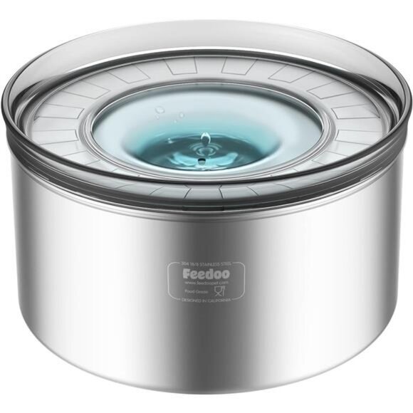 1Gallon Dog Water Bowl, No Spill Water Bowl, Stainless Steel